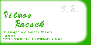 vilmos racsek business card